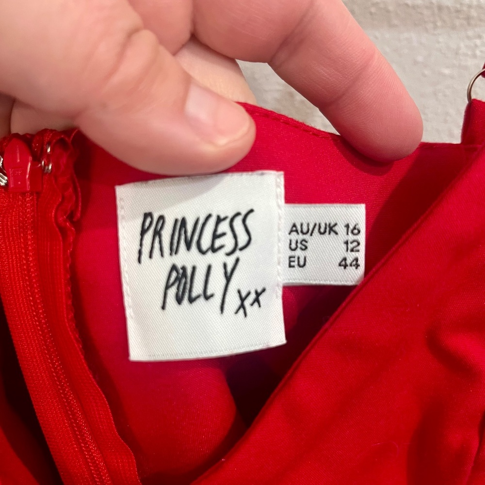 Princess Polly Red Novella Bustier Mini Dress Size 12 - Picture 8 of 13